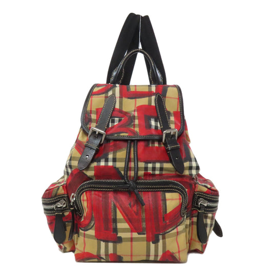 Burberry Backpack Graffiti Nylon Brown