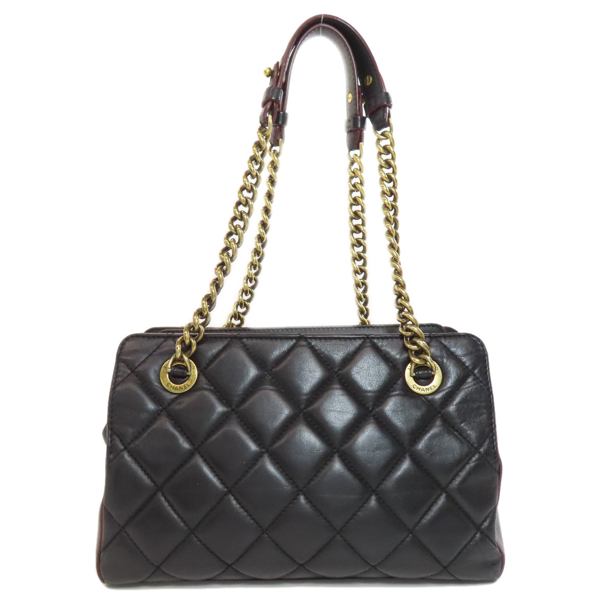 Chanel lambskin Matelasse Black Gold Shoulder Bag 3