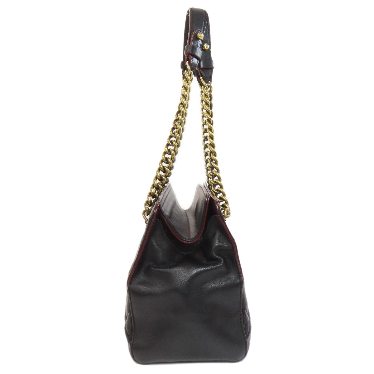 Chanel lambskin Matelasse Black Gold Shoulder Bag 3