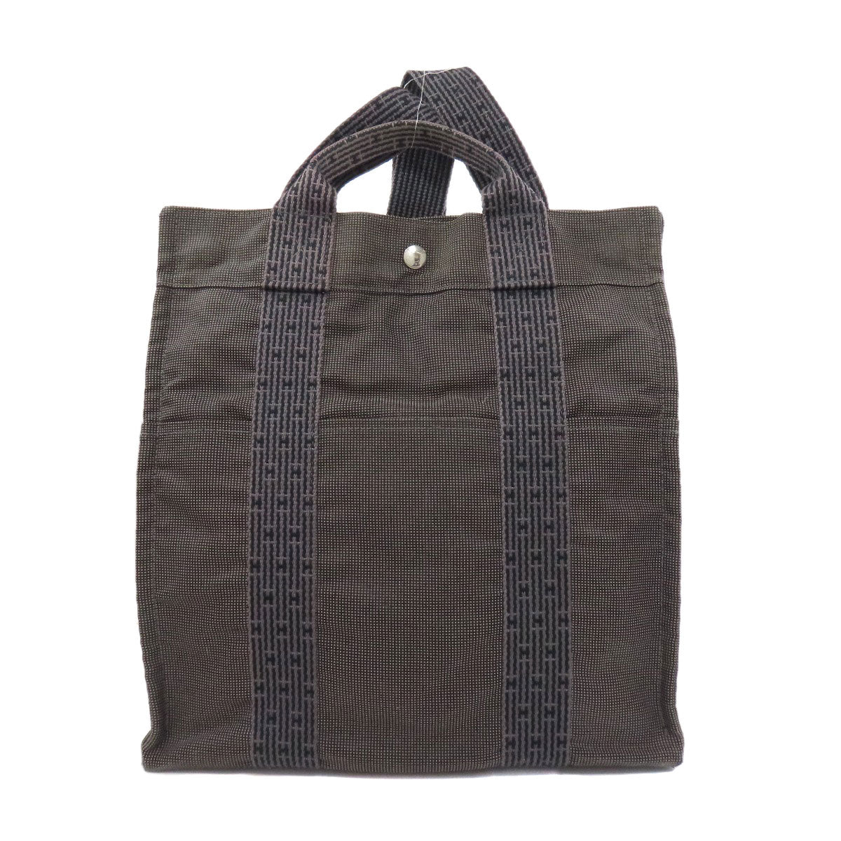 Hermes Handbag Her Line Ad Mm Canvas Gray Travel Bag