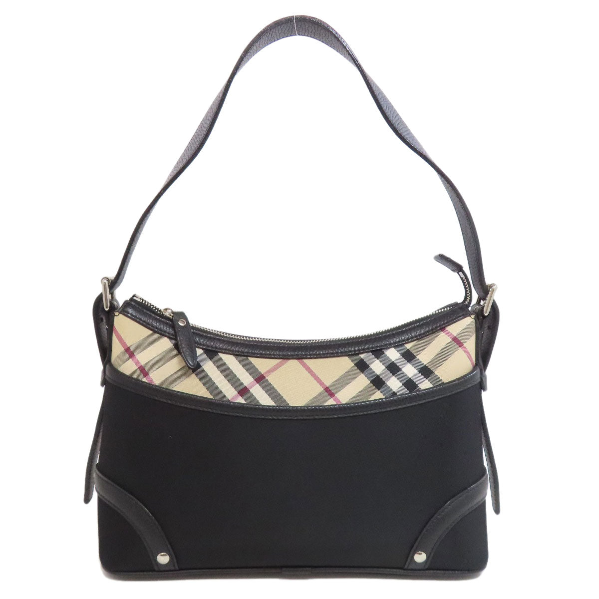 Burberry Shoulder Bag Nova Check One Belt Nylon Black