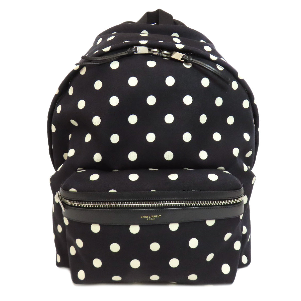 Saint Backpack Dot Pattern Canvas Black
