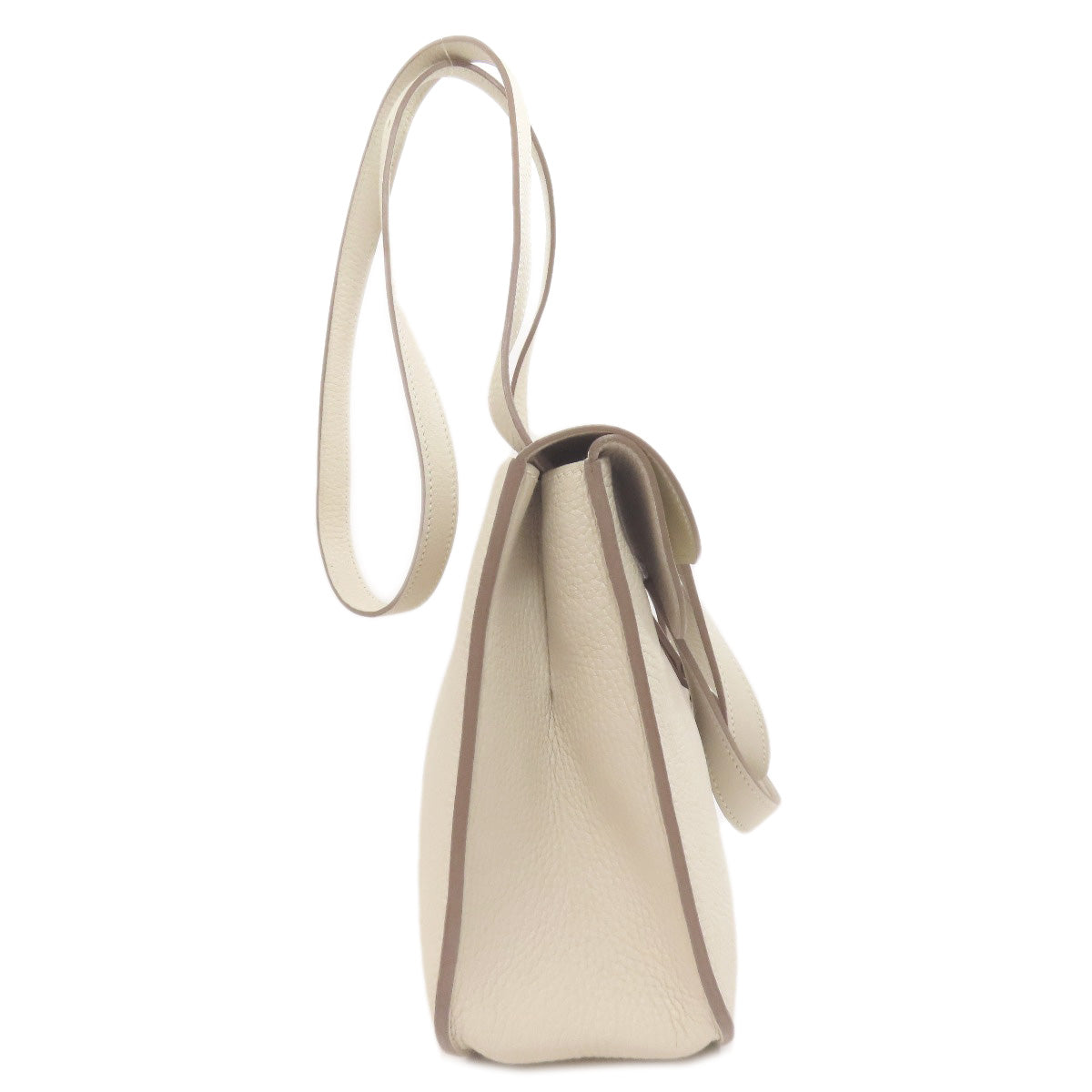 Hermes Handbag Taurillon Clemence Arzan Silvermetal White Travel Bag