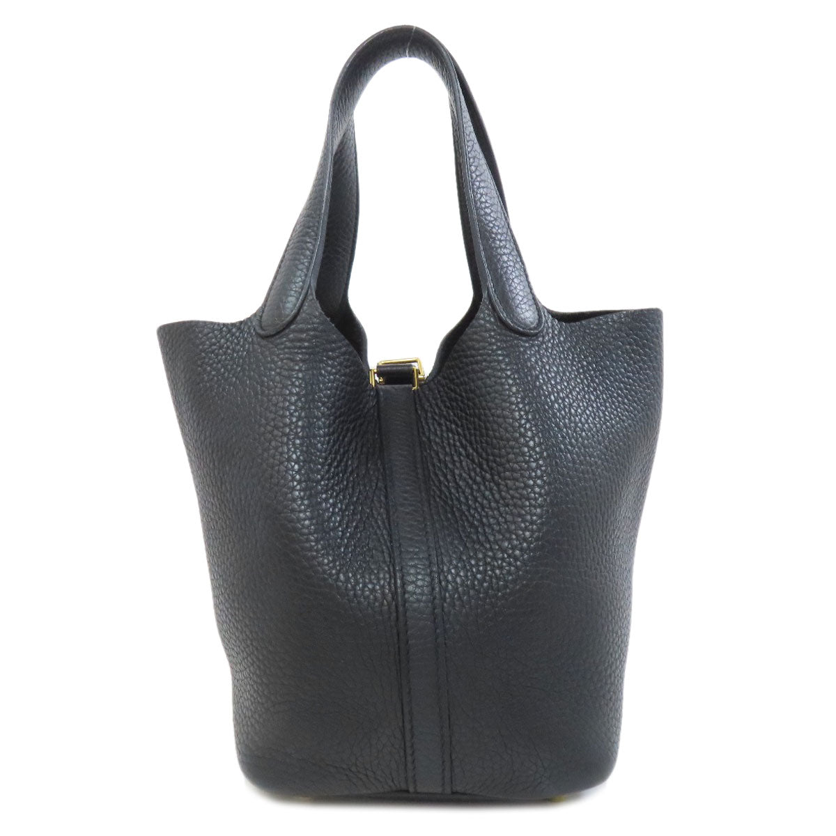Taurillon Clemence Picotin Lock Pm Metal Women Black Gold Travel Bag