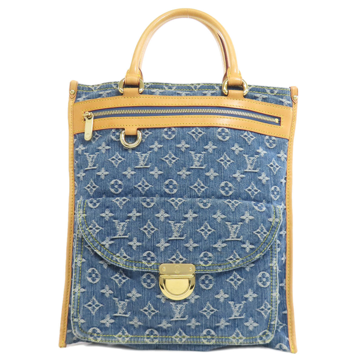Louis Vuitton M95018 Flat shopper Monogram Denim Blue Shoes 2