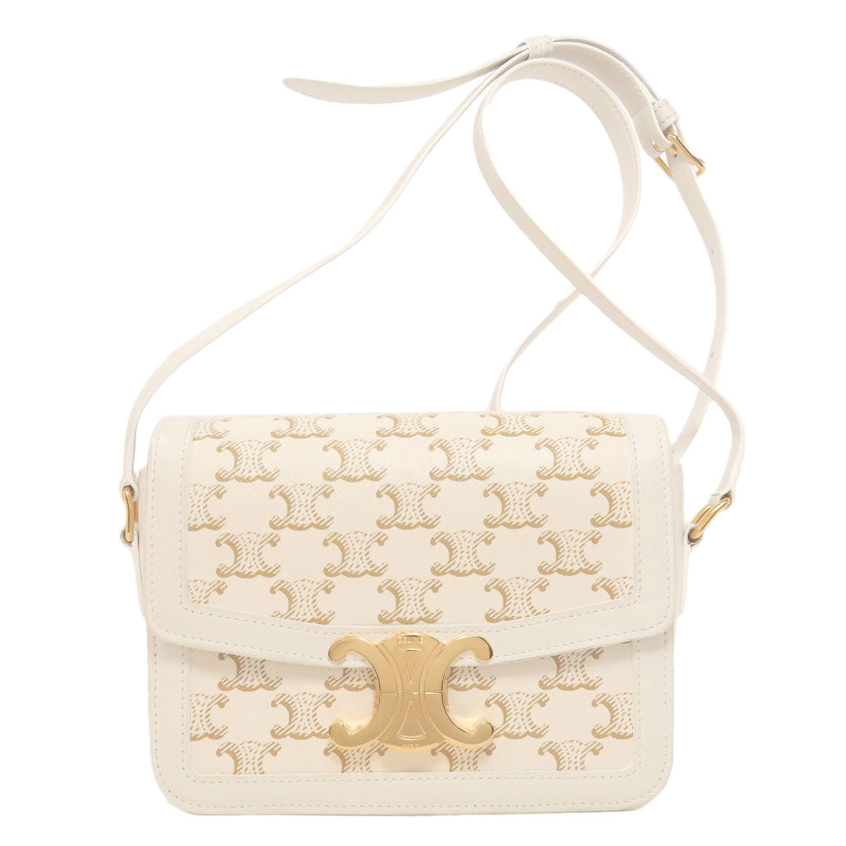 Shoulder Bag Pvc , Calfskin Teen Triomphe White