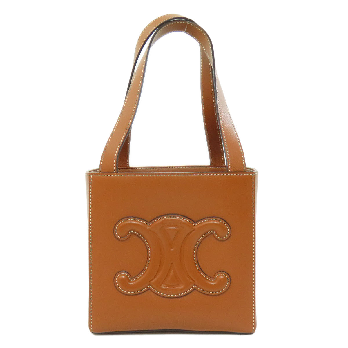 Calfskin Cube Bag Brown Travel Bag