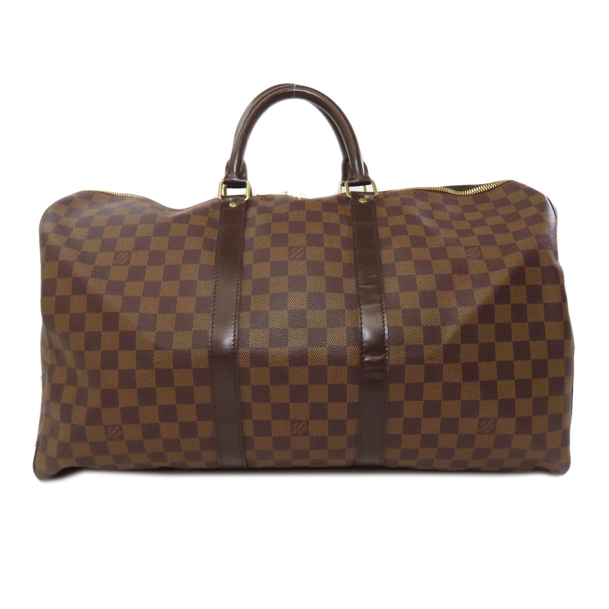 Louis Vuitton Boston Duffel N41427 Damier Keepall Canvas Brown Travel Bag