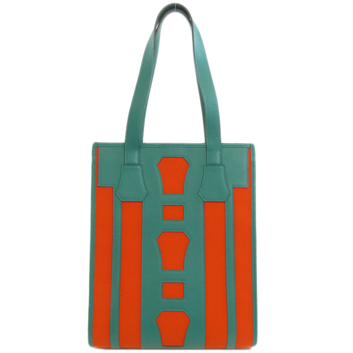 Hermes Tote Bag Calfskin Petite Ash Belle Women Canvas Orange