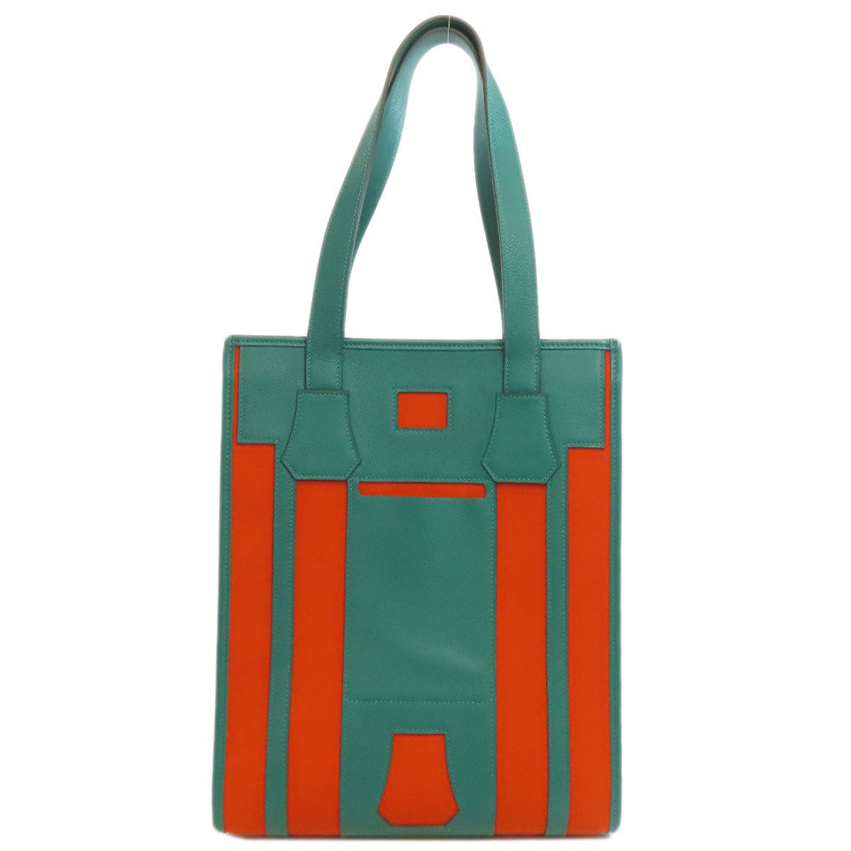 Hermes Tote Bag Calfskin Petite Ash Belle Women Canvas Orange