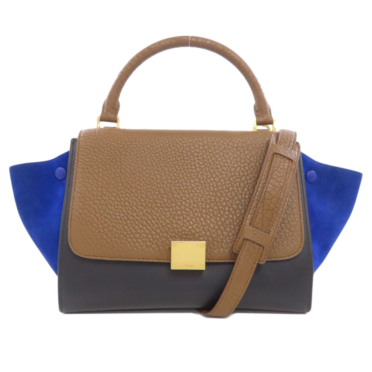 Calfskin Trapeze Way Brown Travel Bag