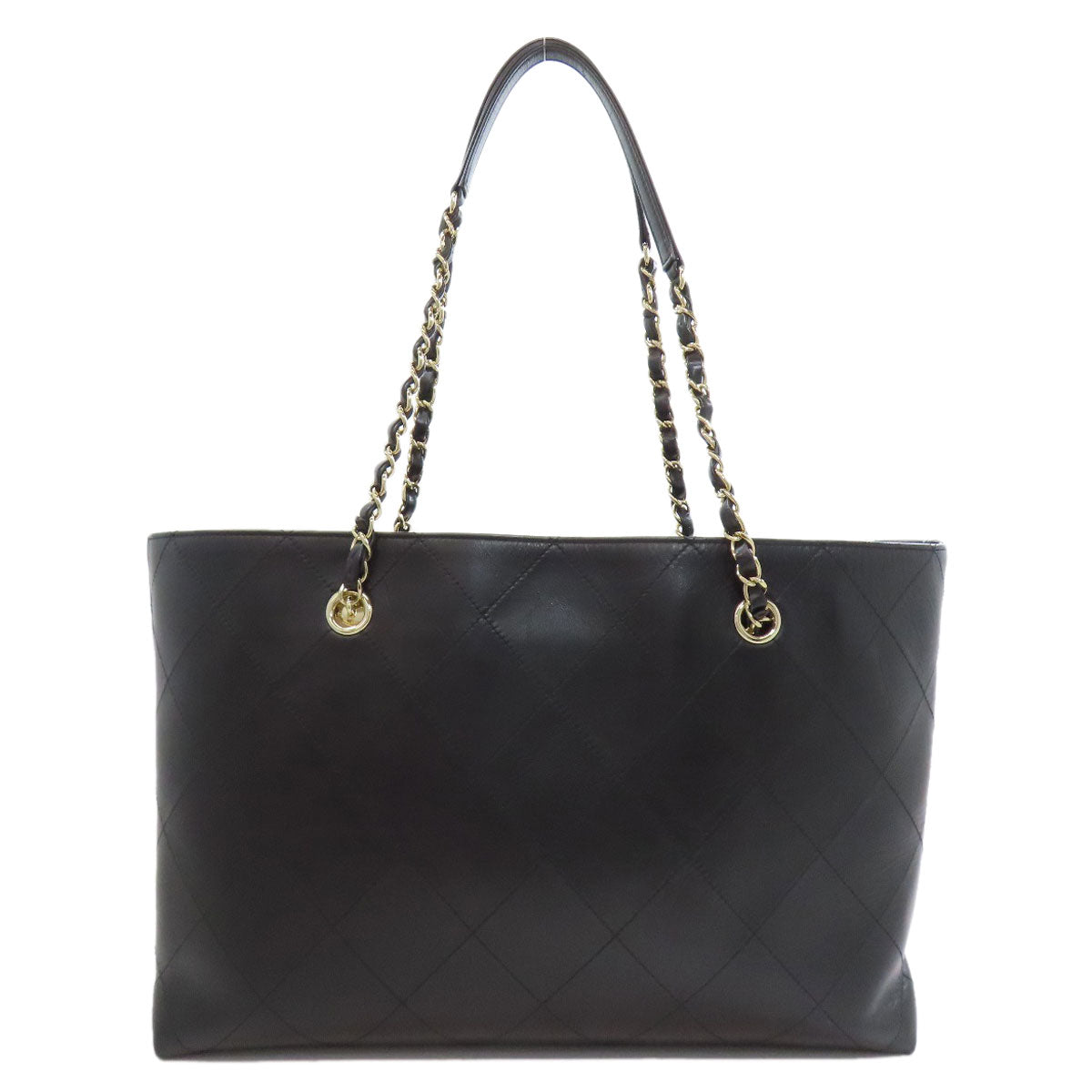 Chanel Calfskin Black Gold Tote Bag