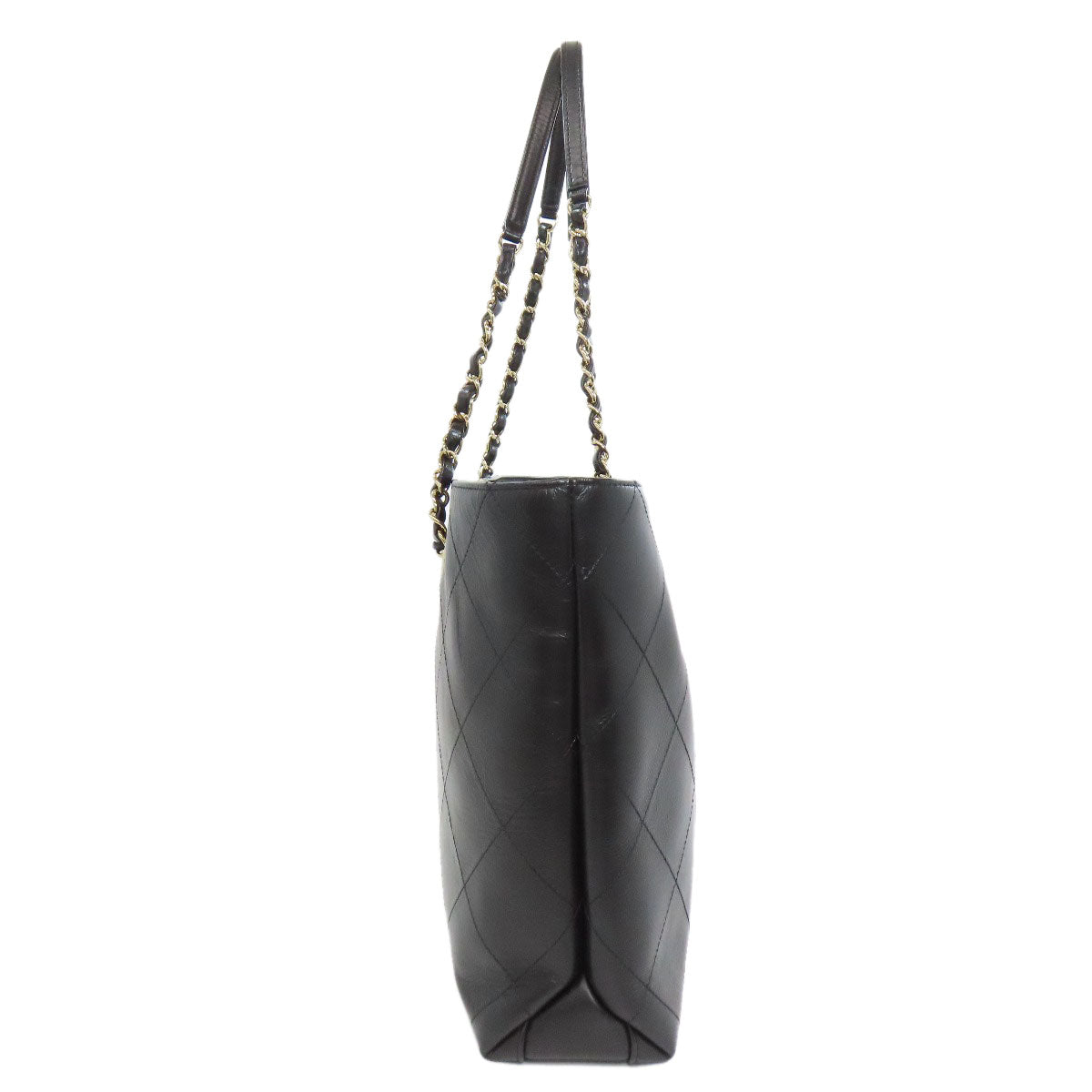 Chanel Calfskin Black Gold Tote Bag
