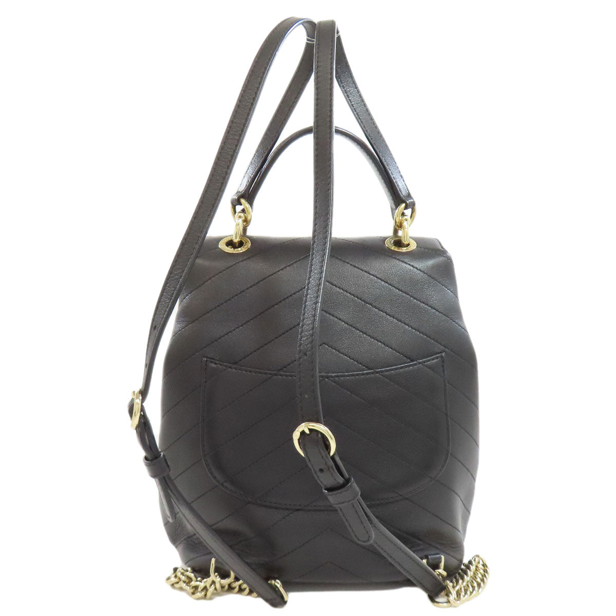 Chanel Backpack Calfskin Vstitch COCO Mark Black Gold