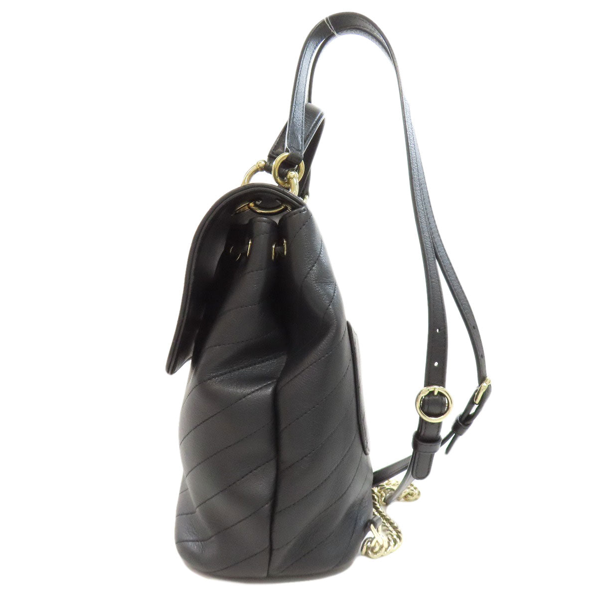 Chanel Backpack Calfskin Vstitch COCO Mark Black Gold