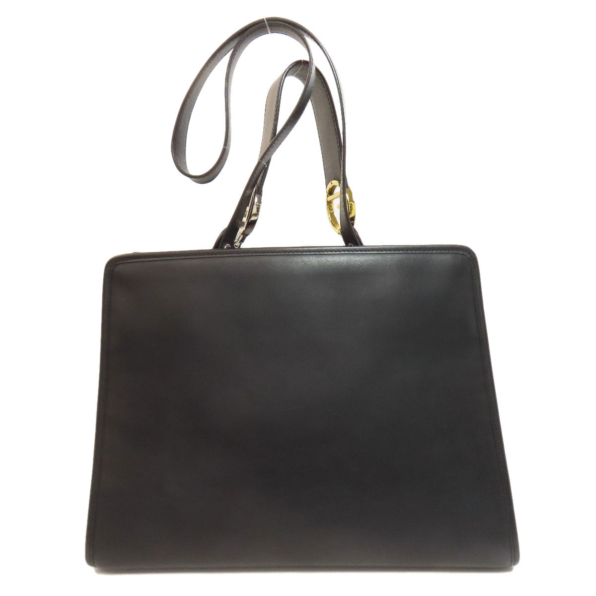 Fendi Handbag 8Bh343 Calfskin Runaway 2Way Black Travel Bag