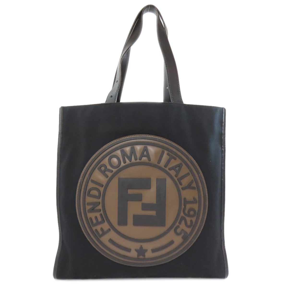 Fendi Tote Bag Canvas Black Logo