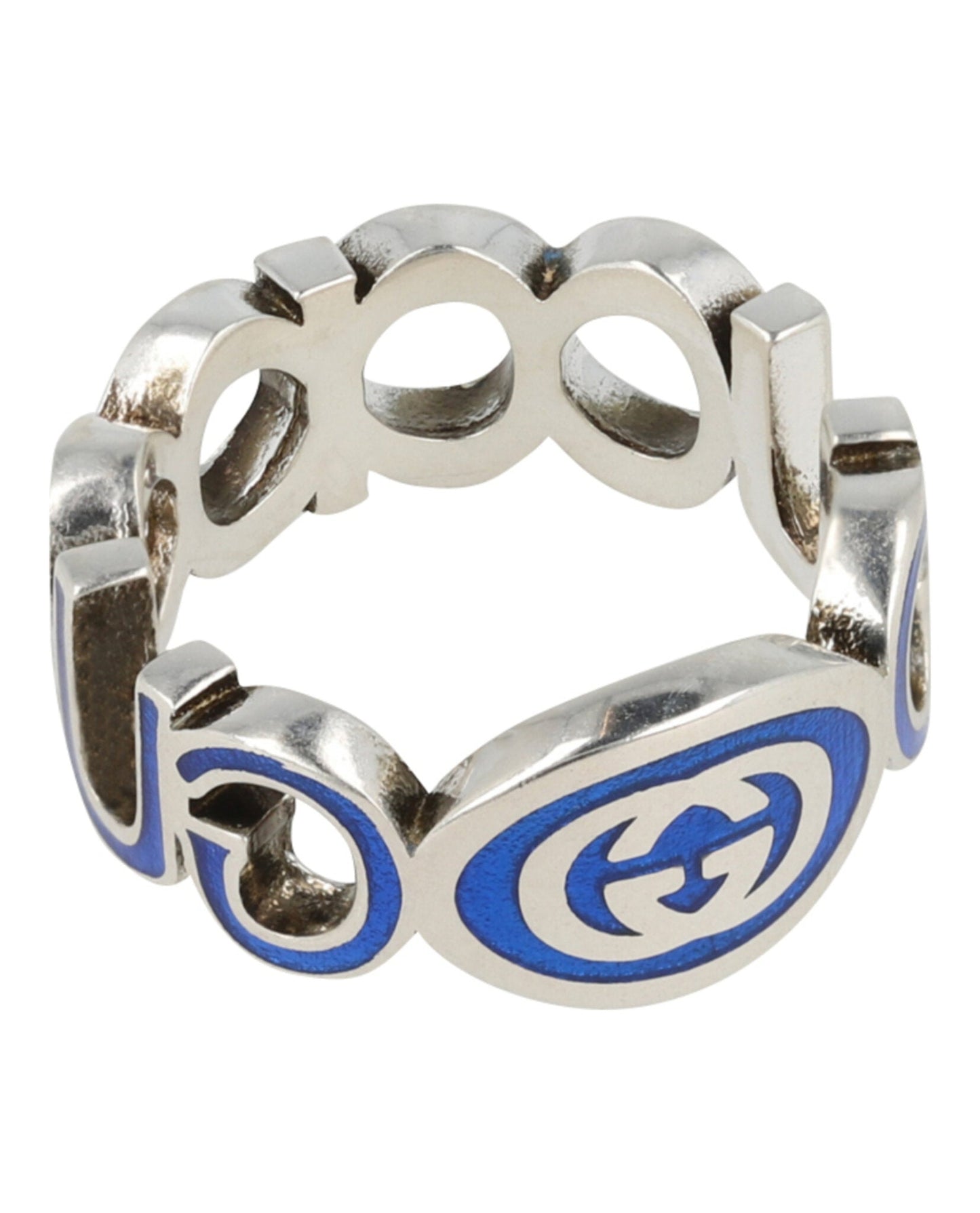 Gucci Mens Sterling Silver Interlocking G Ring