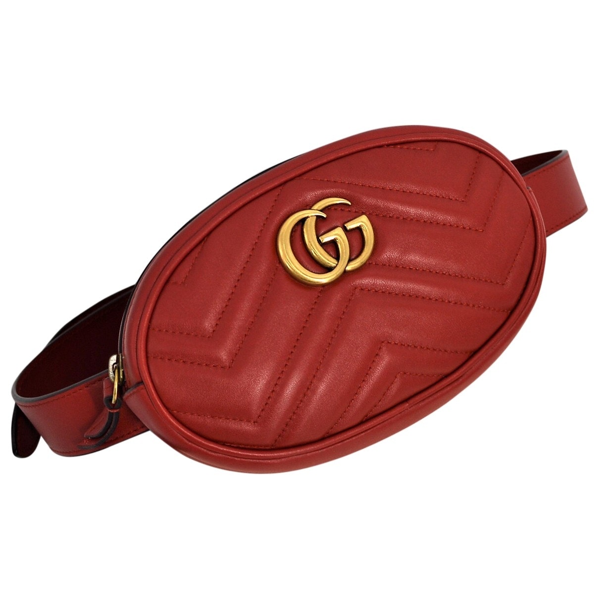 Gucci marmont red leather clutch bag