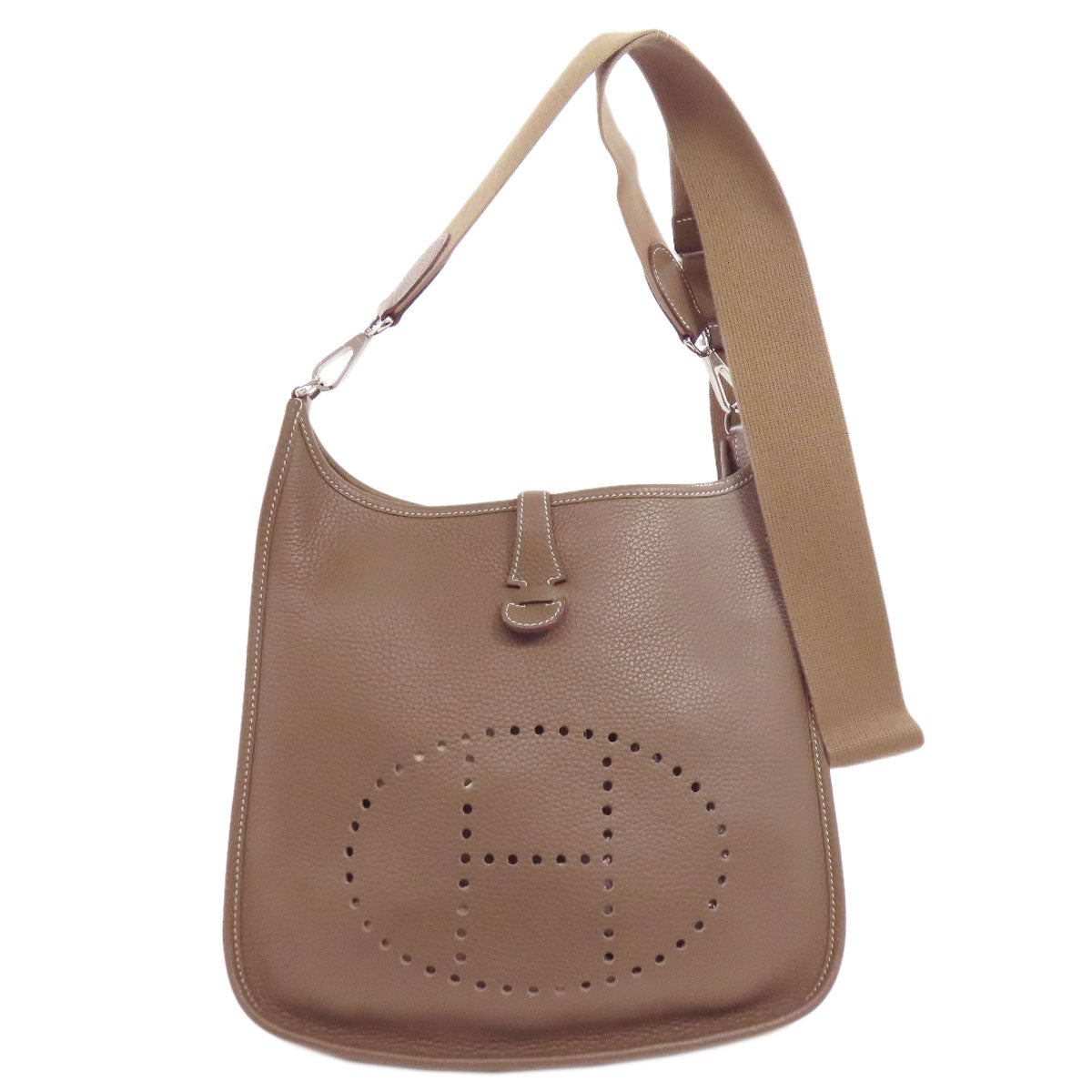 Shoulder Bag Taurillon Clemence Evelyn Pm Etop Brown Silver