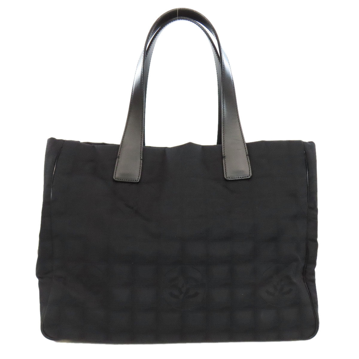 Chanel Nylon jacquard New Line Black MM Travel Bag