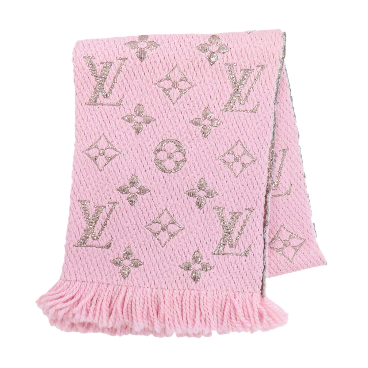 Louis Vuitton Scarf M70466 Silk Escalp Logomania Wool Pink