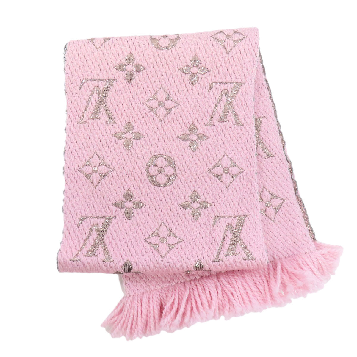 Louis Vuitton Scarf M70466 Silk Escalp Logomania Wool Pink