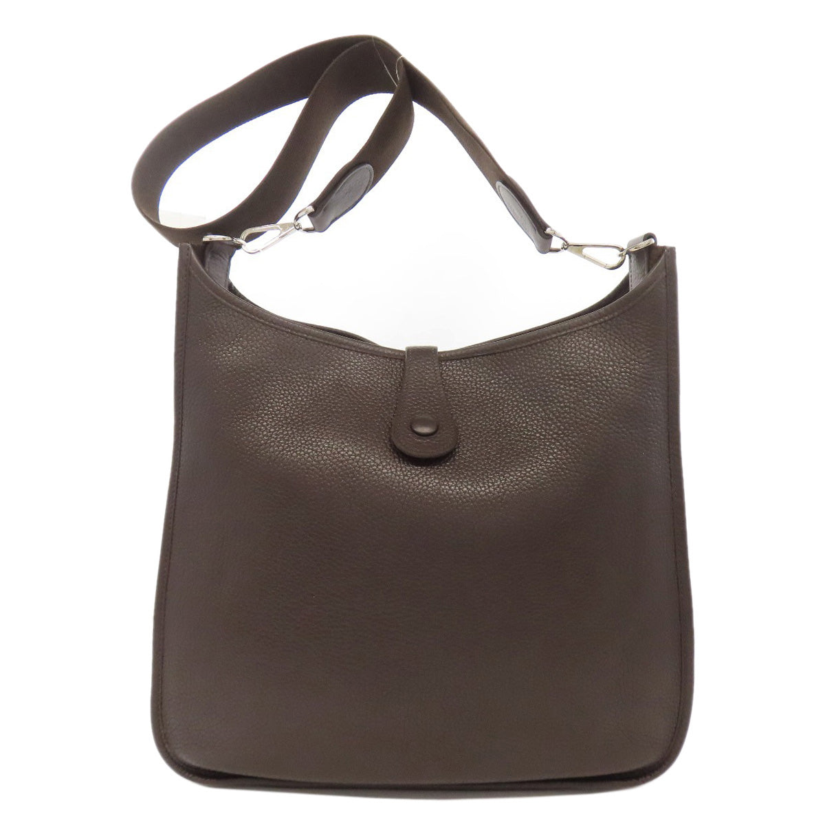 Shoulder Bag Taurillon Clemence Evelyn Gm Metal Brown Silver