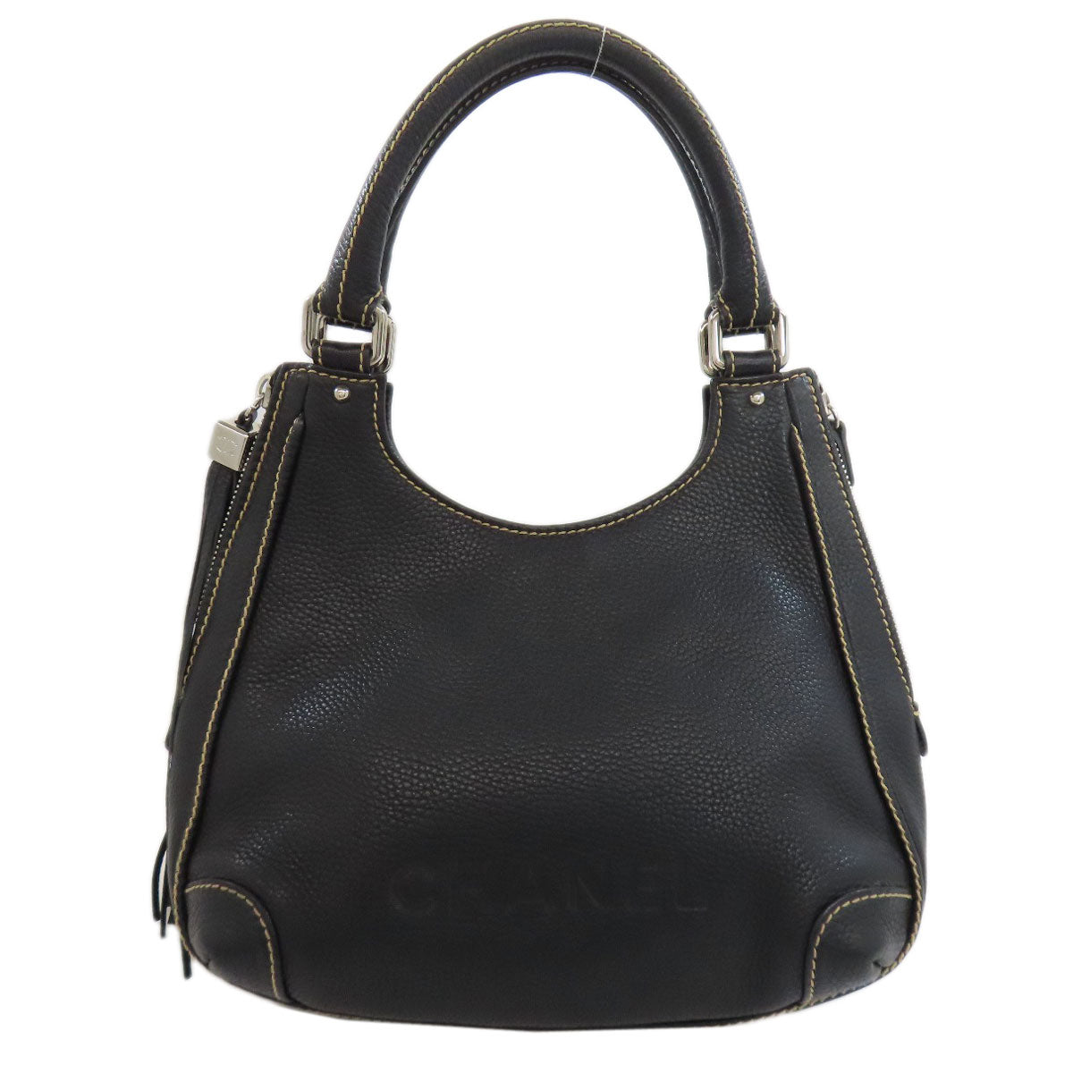 Chanel Calfskin logo Black Handbag