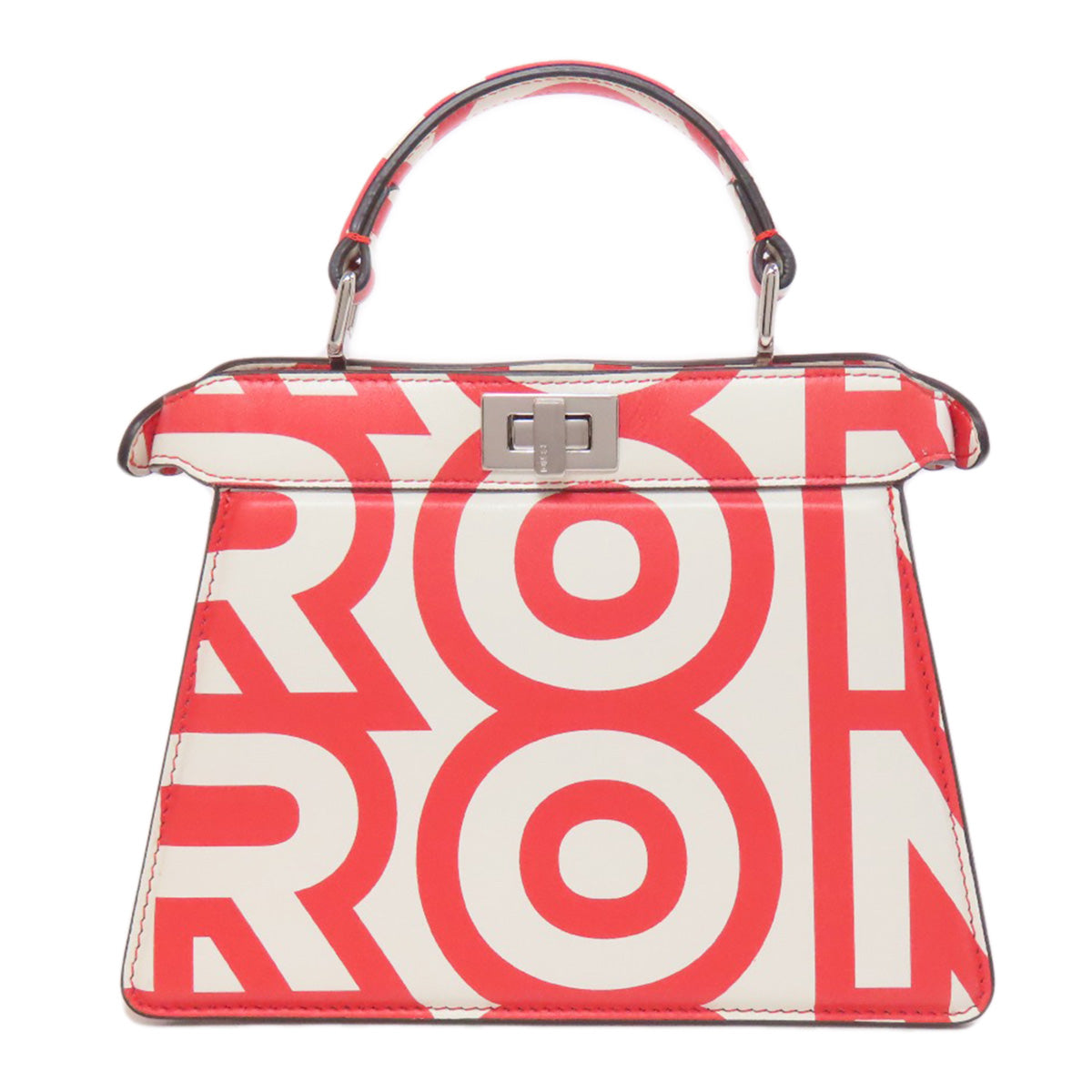 Fendi Handbag Calfskin Marc Jacobs Collaboration Peekaboo See You Red Travel Bag