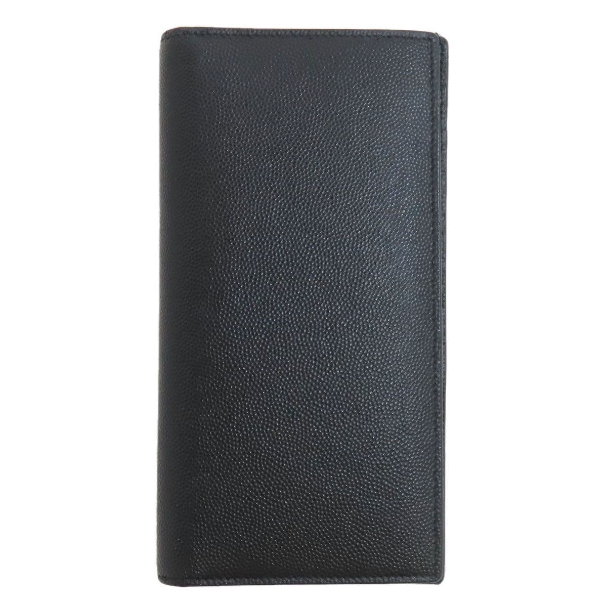 Saint Long Wallet Purse Simple Design Mens Leather Black Travel Bag