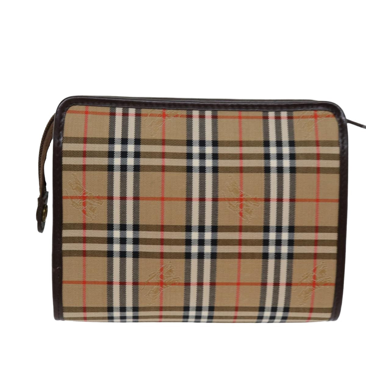 Burberry Luxury ss Nova Check Clutch Bag Auth Canvas Beige Beige Auth 75441
