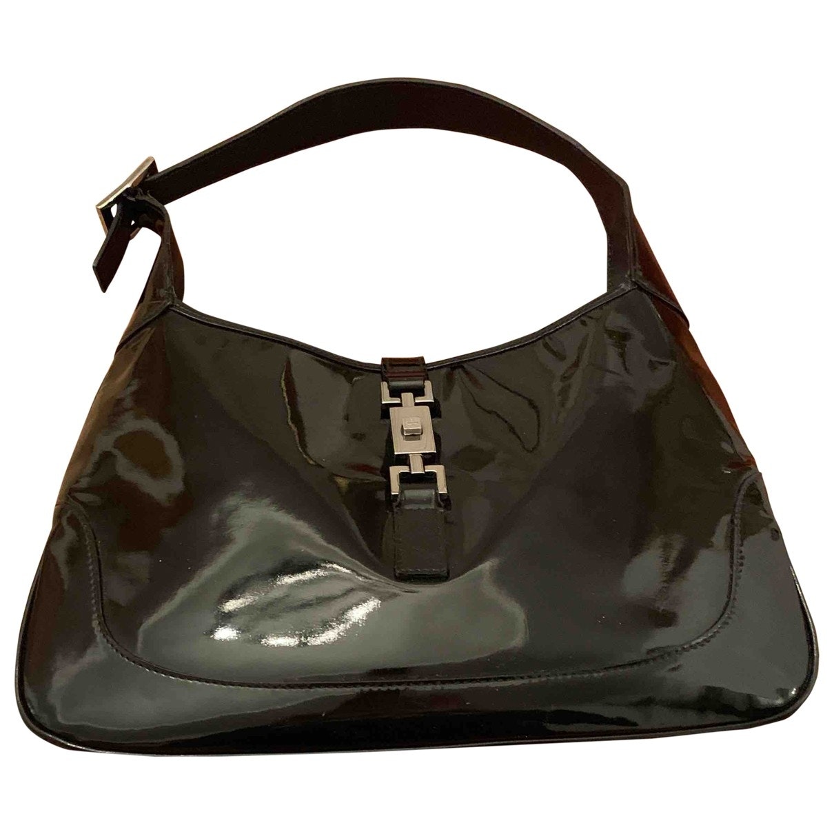 Gucci jackie black patent leather handbag