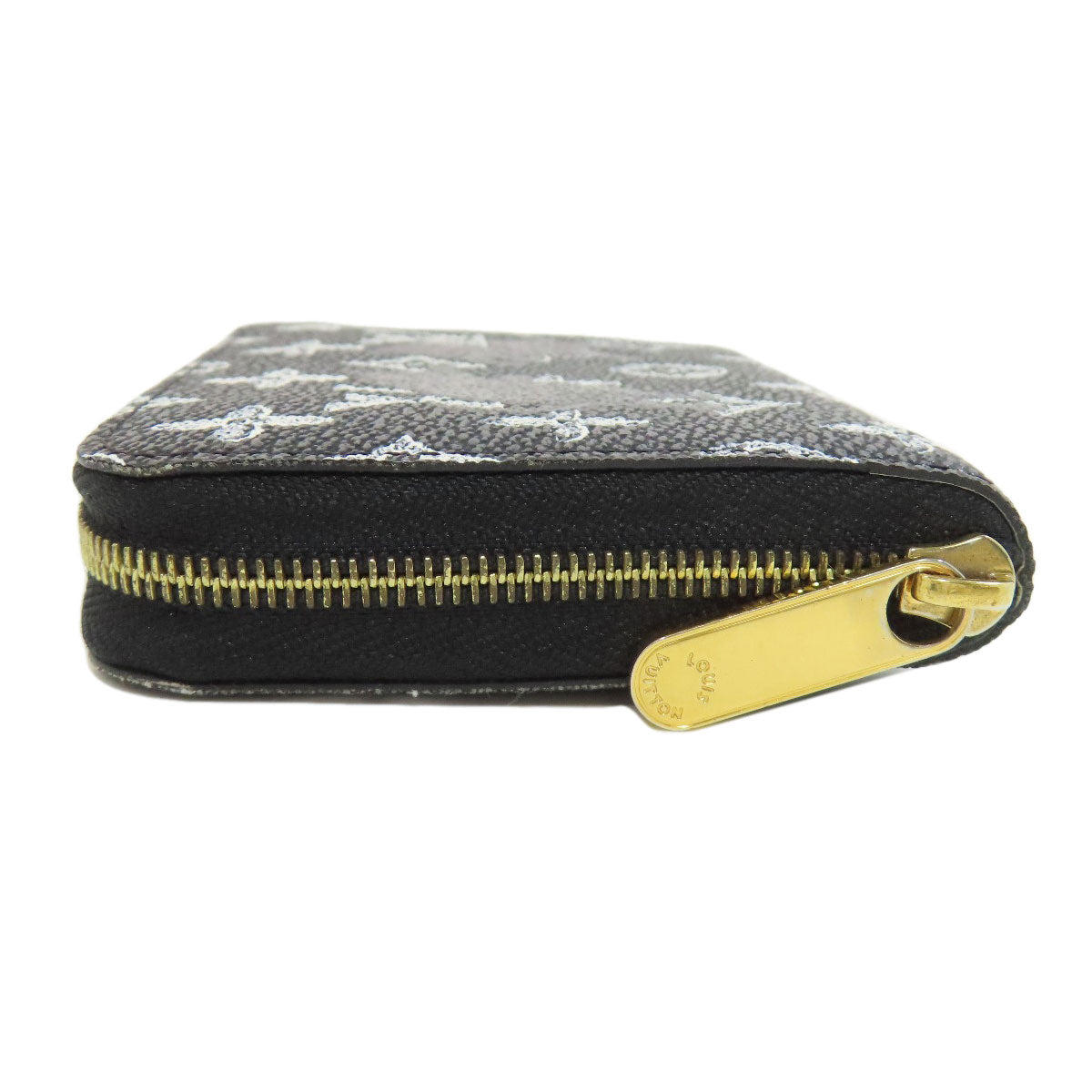 Louis Vuitton Coin M63884 Zippy Coin Purse Monogram Canvas Black Wallet Case