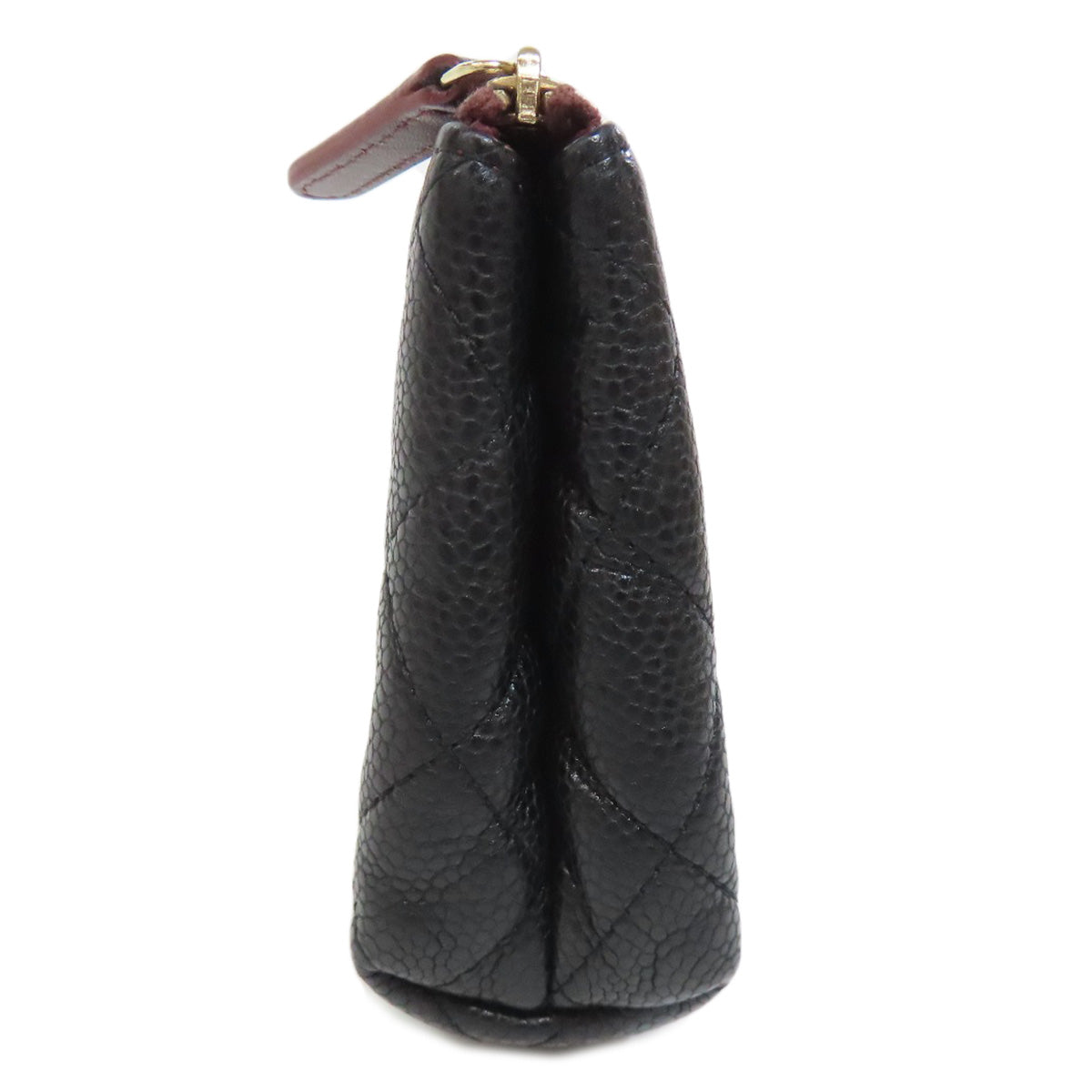 Chanel Cosmetics Grained Calfskin Skin Matelasse Black Gold Handbag