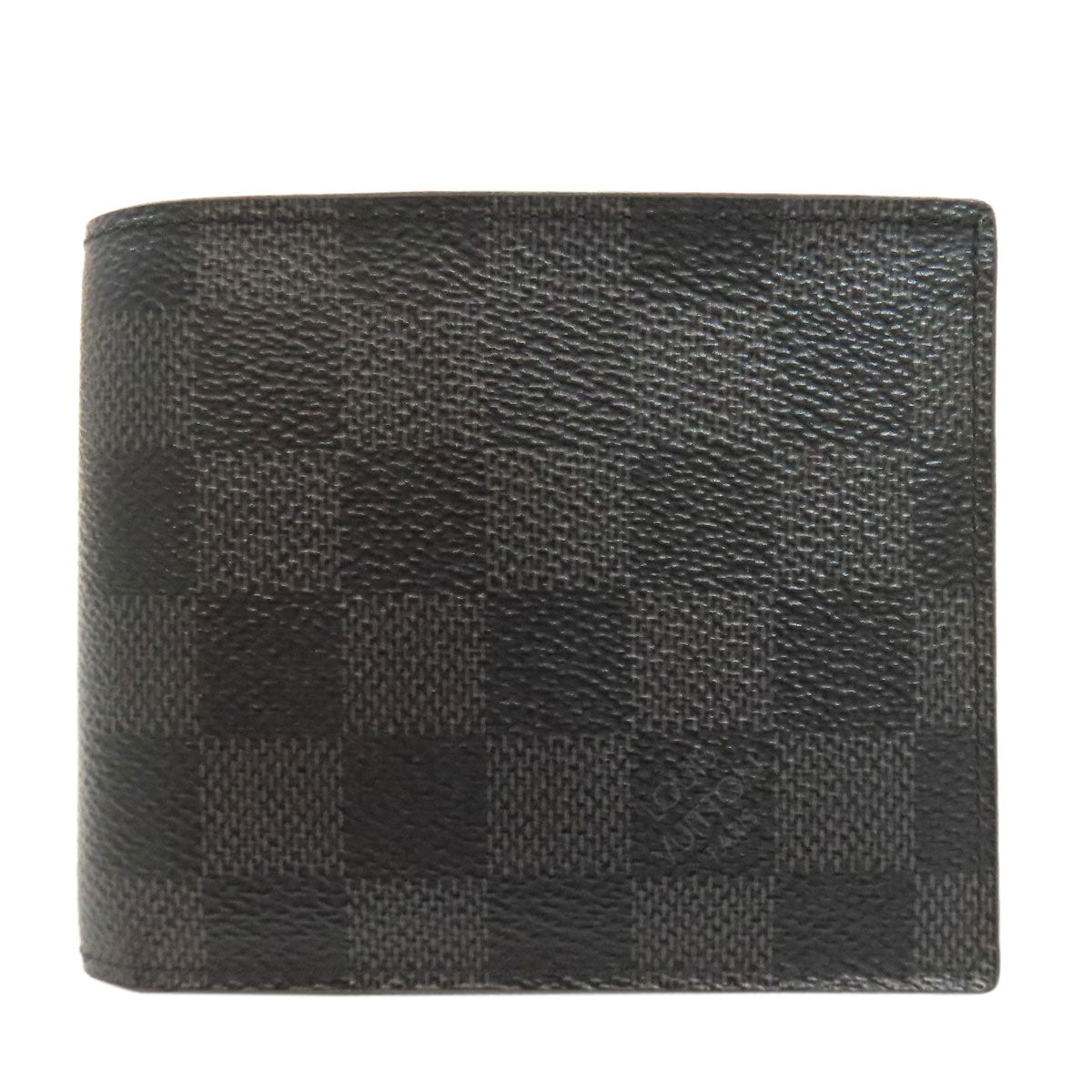 Louis Vuitton Bifold N63336 Damier Portefeuille EMarco Canvas Black Wallet Case