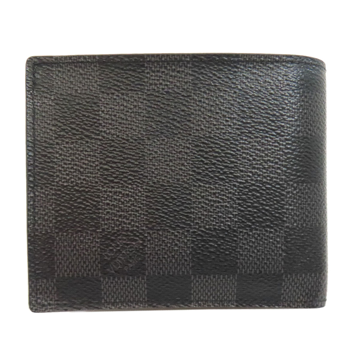 Louis Vuitton Bifold N63336 Damier Portefeuille EMarco Canvas Black Wallet Case