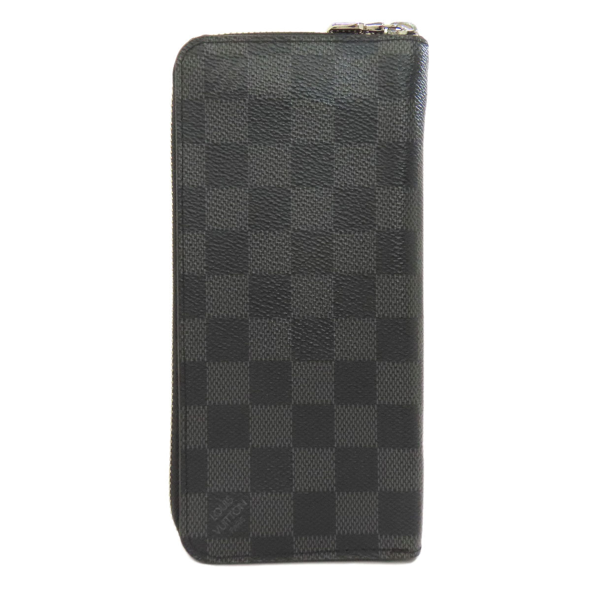 Louis Vuitton Long Purse Damier Zippy Vertical Canvas Black Wallet Case