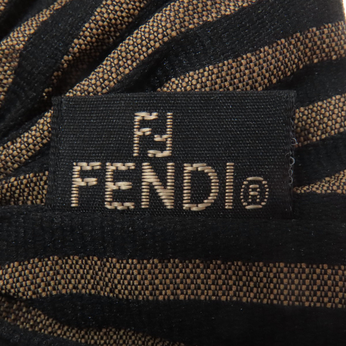 Fendi Hair Accessory Scrunchie Pecan Women Handbag Canvas Nylon Brown Travel Bag
