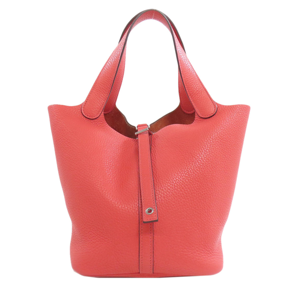 Hermes Handbag Taurillon Clemence Picotin Lock Mm Silvermetal Red Travel Bag