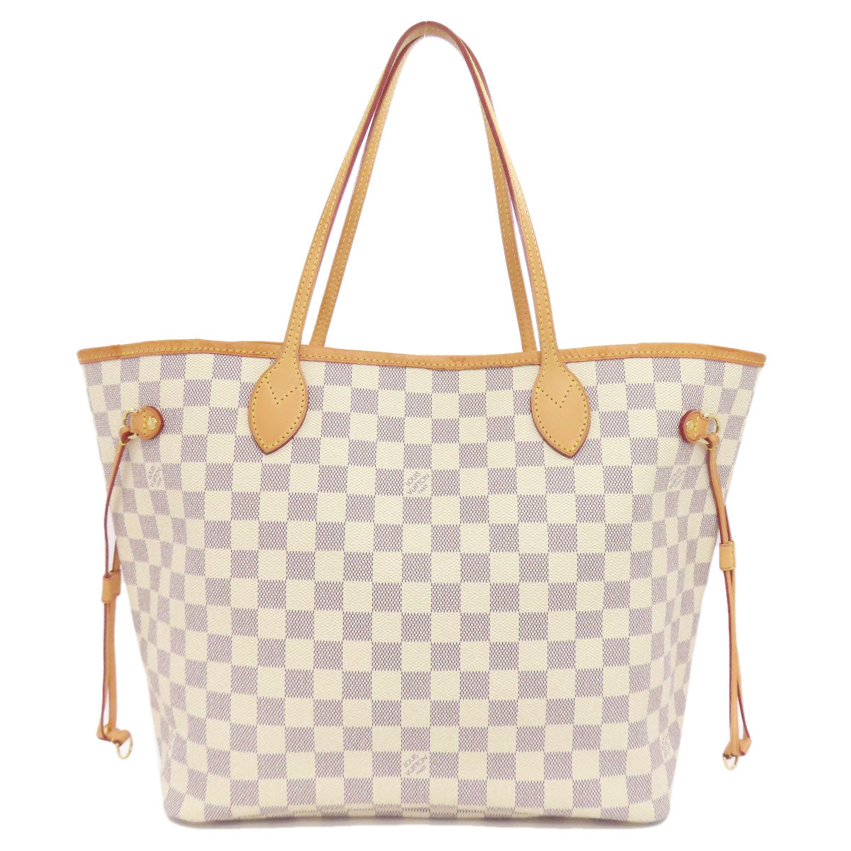 Louis Vuitton N51107 Damier Neverfull MM Old Canvas White Tote Bag