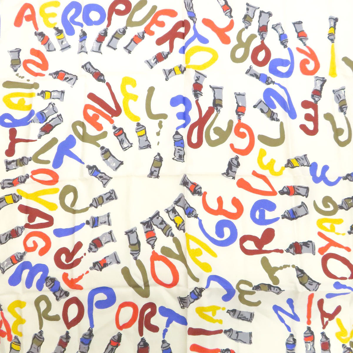 Louis Vuitton scarf silk Paint pattern White