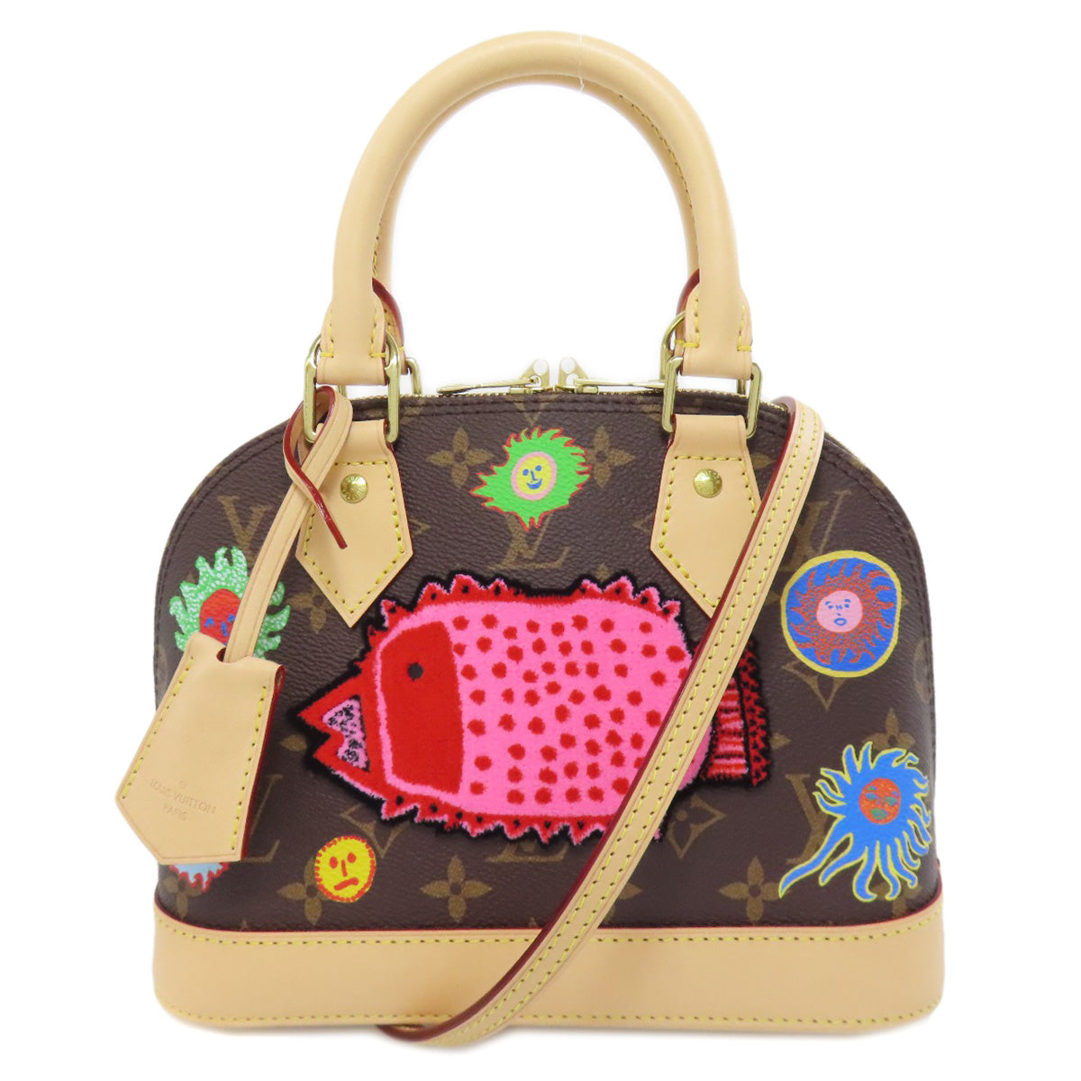 Louis Vuitton M46428 Alma BB Yayoi Kusama Monogram Canvas Brown Handbag
