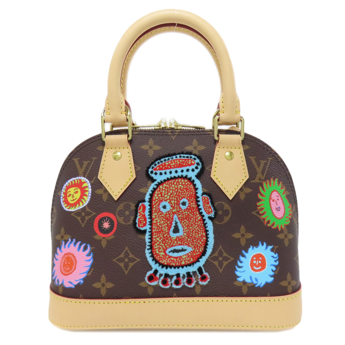Louis Vuitton M46428 Alma BB Yayoi Kusama Monogram Canvas Brown Handbag