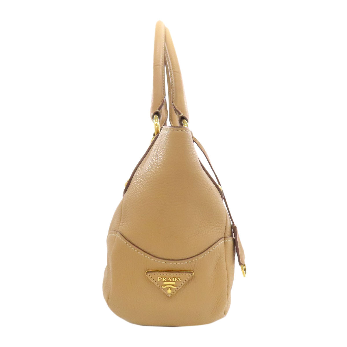 Handbag Leather Beige Logo Travel Bag