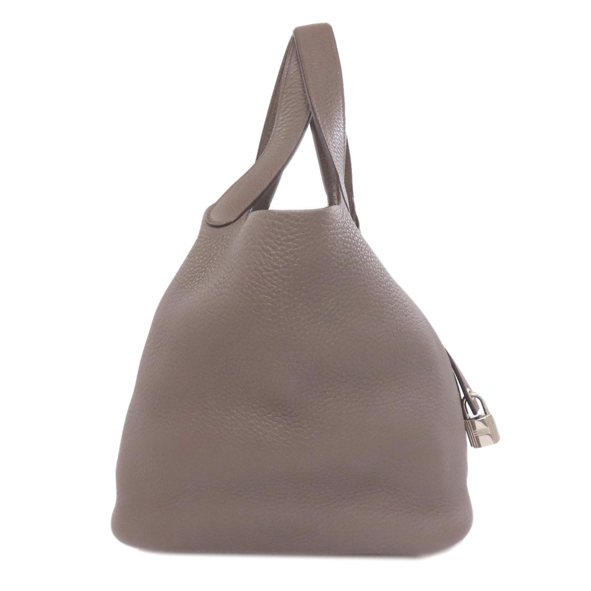 Hermes Handbag Taurillon Clemence Picotin Lock Mm Ethan Metal Silver Gray Travel Bag