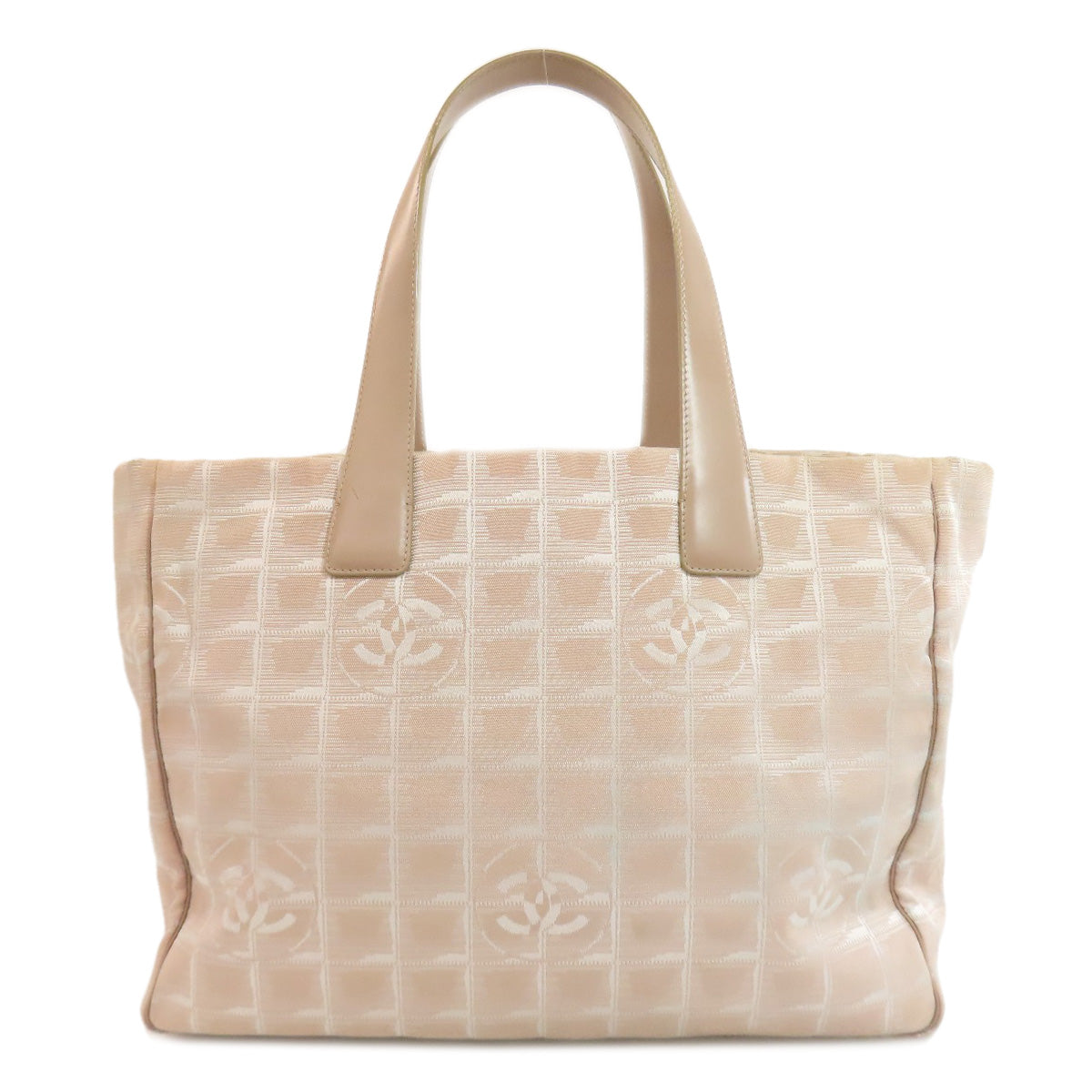 Chanel Nylon jacquard New Line Beige MM Travel Bag