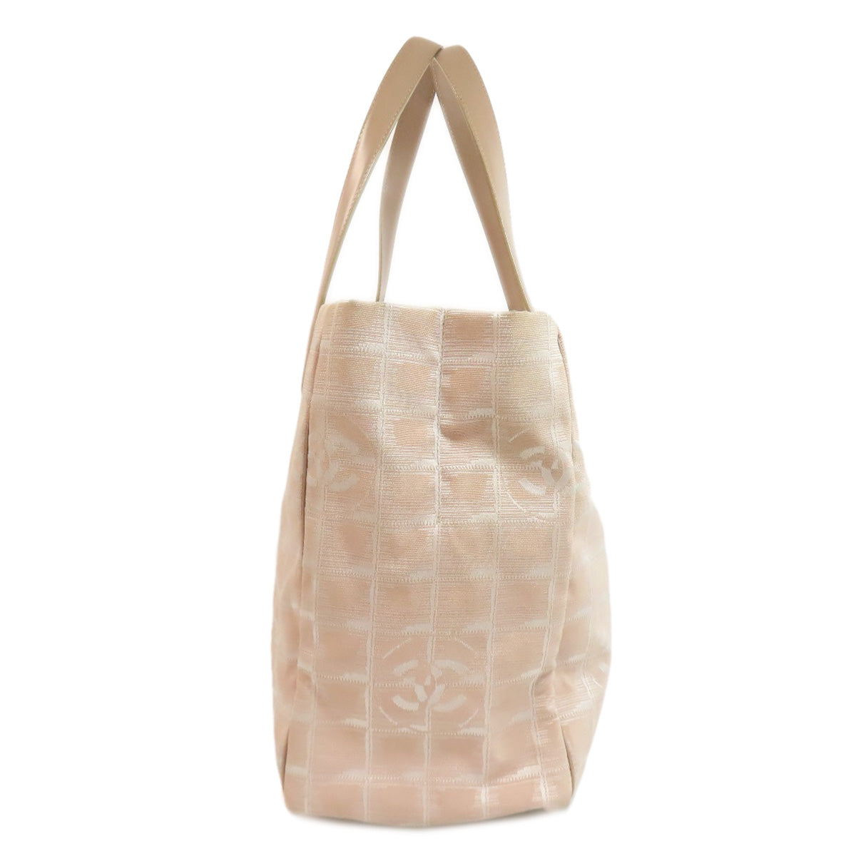 Chanel Nylon jacquard New Line Beige MM Travel Bag