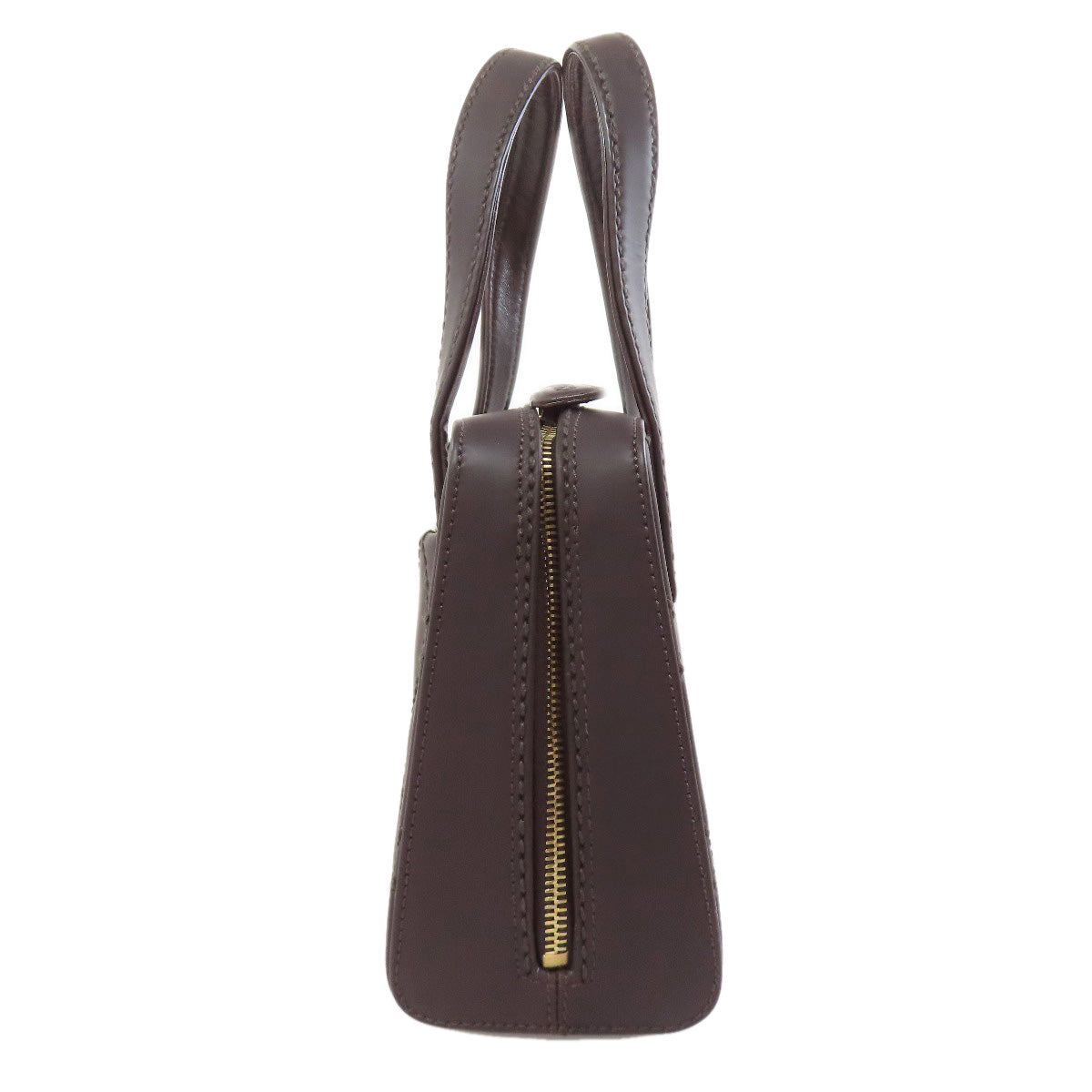 Chanel Calfskin COCO Mark Wild Stitch Brown Gold Handbag