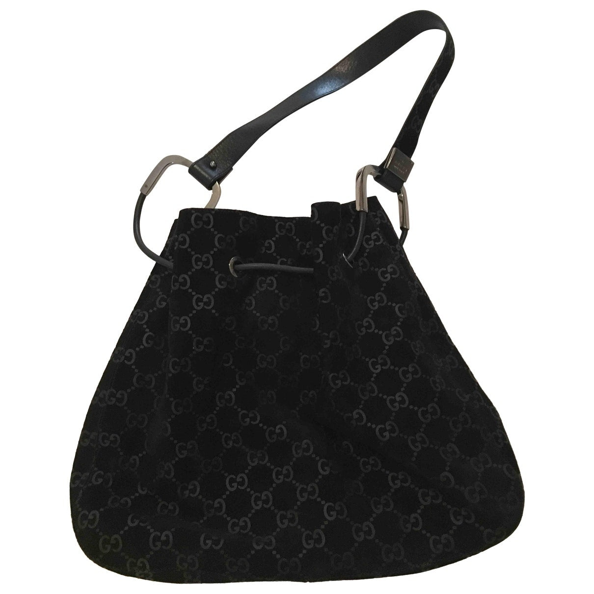 Gucci black suede handbag